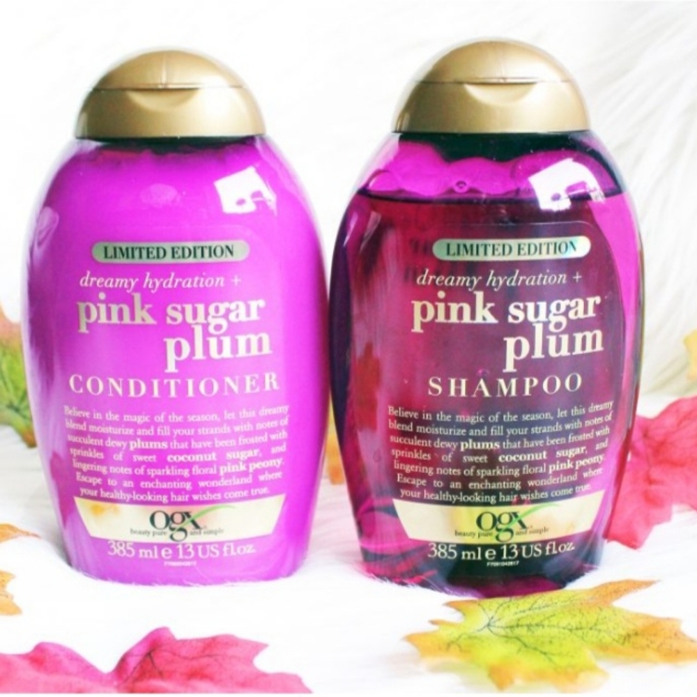 OGX Pink Sugar Plum Shampoo and Conditioner Set 13oz Each NEW